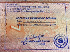 оформления ВНЖ в Черногории